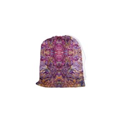 Indian Summer Patterns Drawstring Pouch (xs) by kaleidomarblingart