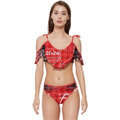Geometry Mathematics Cube Ruffle Edge Tie Up Bikini Set	 by Ndabl3x