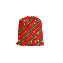 Christmas Paper Star Texture Drawstring Pouch (small) by Ndabl3x