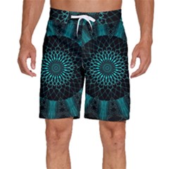 Ornament District Turquoise Men s Beach Shorts by Ndabl3x
