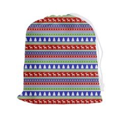 Christmas Color Stripes Pattern Drawstring Pouch (2xl) by Ndabl3x