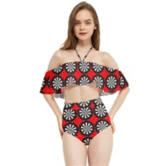 Dart Board Target Game Halter Flowy Bikini Set 