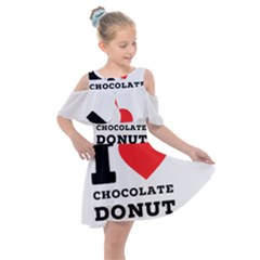 I Love Chocolate Donut Kids  Shoulder Cutout Chiffon Dress by ilovewhateva