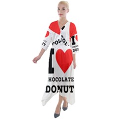 I Love Chocolate Donut Quarter Sleeve Wrap Front Maxi Dress by ilovewhateva