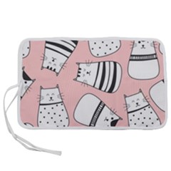 Cute Cats Cartoon Seamless-pattern Pen Storage Case (l) by Vaneshart