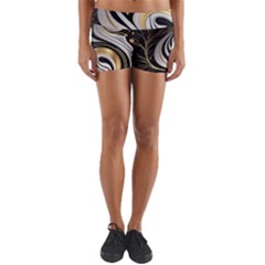 Pattern Gold Marble Yoga Shorts by Vaneshop