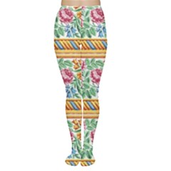 Flower Fabric Design Tights by Vaneshop