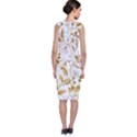 Flowers Gold Floral Sleeveless Velvet Midi Dress View2