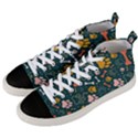 Dog Paw Colorful Fabrics Digitally Men s Mid-Top Canvas Sneakers View2
