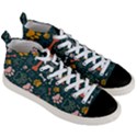 Dog Paw Colorful Fabrics Digitally Men s Mid-Top Canvas Sneakers View3