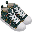 Dog Paw Colorful Fabrics Digitally Kids  Mid-Top Canvas Sneakers View3