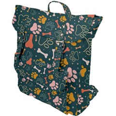 Dog Paw Colorful Fabrics Digitally Buckle Up Backpack by Wav3s