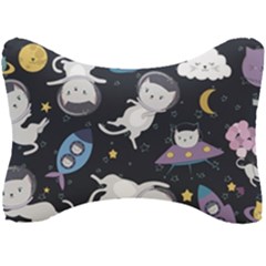Space Cat Illustration Pattern Astronaut Seat Head Rest Cushion by Wav3s