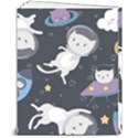 Space Cat Illustration Pattern Astronaut 8  x 10  Hardcover Notebook View2