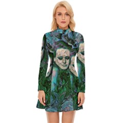 Alphonse Woman Long Sleeve Velour Longline Dress by MRNStudios