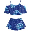 Cat Spacesuit Space Suit Astronaut Pattern Kids  Off Shoulder Skirt Bikini View2