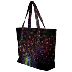 Peacock Feathers Zip Up Canvas Bag by Wav3s