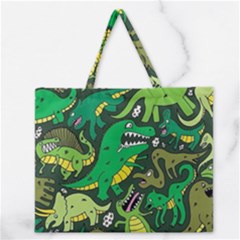 Dino Kawaii Zipper Large Tote Bag by Wav3s