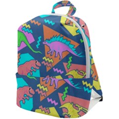 Dinosaur Pattern Zip Up Backpack by Wav3s