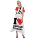 I love Indian cuisine Cross Front Sharkbite Hem Maxi Dress View1