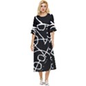Mazipoodles In The Frame - Black White Double Cuff Midi Dress View1