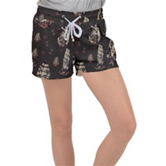 Vintage Tattoos Nautical Women s Velour Lounge Shorts by Vaneshop