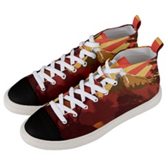 Japan Art Illustration Men s Mid-top Canvas Sneakers by Grandong