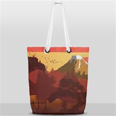 Japan Art Illustration Full Print Rope Handle Tote (small) by Grandong