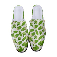 Vegetable Pattern With Composition Broccoli Women s Classic Backless Heels by Grandong