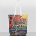 The City Style Bus Fantasy Architecture Art Full Print Rope Handle Tote (Small) View1