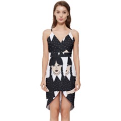Wednesday Addams Wrap Frill Dress by Fundigitalart234