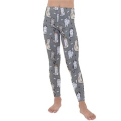 Cute Cat Pattern Cartoon Kids  Lightweight Velour Leggings by Cowasu