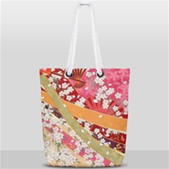 Japanese Kimono Pattern Full Print Rope Handle Tote (small) by Cowasu