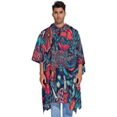 Japanese Graffiti Men s Hooded Rain Ponchos by Cowasu
