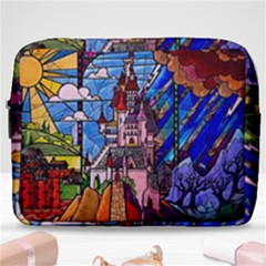 Beauty Stained Glass Castle Building Make Up Pouch (large) by Cowasu
