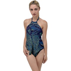 Dark Psychedelic Go With The Flow One Piece Swimsuit by Cowasu