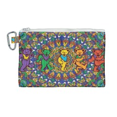 Grateful Dead Pattern Canvas Cosmetic Bag (large) by Cowasu