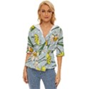 Narcissus Floral Botanical Flowers Lightweight Drawstring Hooded Top View1