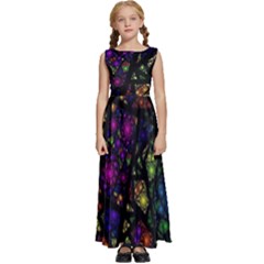 Stained Glass Crystal Art Kids  Satin Sleeveless Maxi Dress by Cowasu