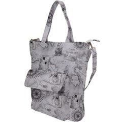 Vintage Cartography Atlas Nautical Map Shoulder Tote Bag by Cowasu