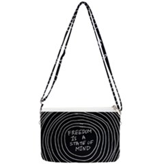 Psychedelic Art Freedom Is A State Of Mind Trippy Quotes Double Gusset Crossbody Bag by Bangk1t