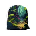 Rainforest Jungle Cartoon Animation Background Drawstring Pouch (XL) View2