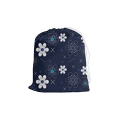 Flowers Pattern Pattern Flower Texture Drawstring Pouch (medium) by Ndabl3x