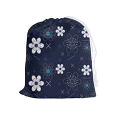 Flowers Pattern Pattern Flower Texture Drawstring Pouch (xl) by Ndabl3x