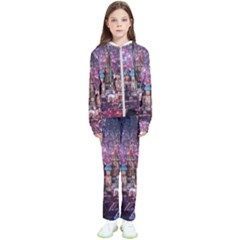 Moscow Kremlin Saint Basils Cathedral Architecture  Building Cityscape Night Fireworks Kids  Tracksuit by Cowasu