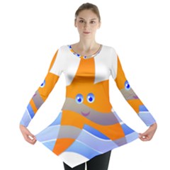 Beach Sea Shell Swimming Long Sleeve Tunic  by Amaryn4rt