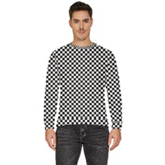 Black And White Checkerboard Background Board Checker Men s Fleece Sweatshirt by Amaryn4rt