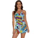 Comic Elements Colorful Seamless Pattern 2-in-1 Flare Activity Dress View1