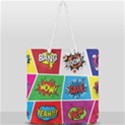 Pop Art Comic Vector Speech Cartoon Bubbles Popart Style With Humor Text Boom Bang Bubbling Expressi Full Print Rope Handle Tote (Large) View2