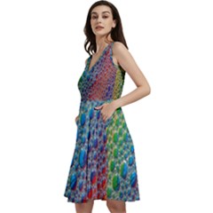 Bubbles Rainbow Colourful Colors Sleeveless V-neck Skater Dress by Amaryn4rt
